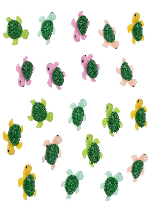 Zelphvt 20 PCS Mini Green Turtle Turtle Decor Multicolored Mini Turtles Turtles Miniature Figurines for Garden, Aquarium, DIY Crafts and Party Ornaments - Image 1
